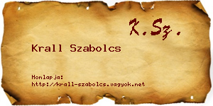Krall Szabolcs névjegykártya