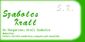szabolcs krall business card